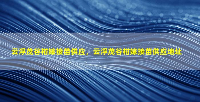 云浮茂谷柑嫁接苗供应，云浮茂谷柑嫁接苗供应地址