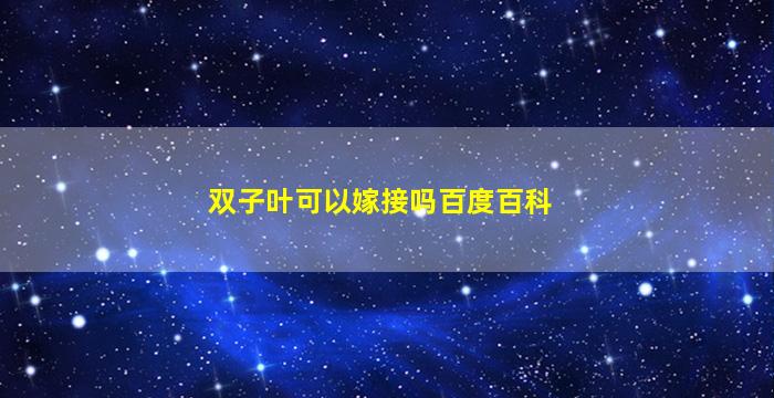 双子叶可以嫁接吗百度百科