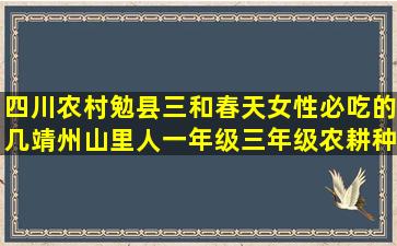 四川农村勉县三和春天女性必吃的几靖州山里人一年级三年级农耕种养日记