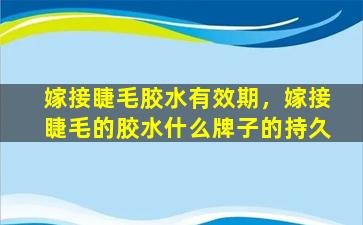 嫁接睫毛胶水有效期，嫁接睫毛的胶水什么牌子的持久