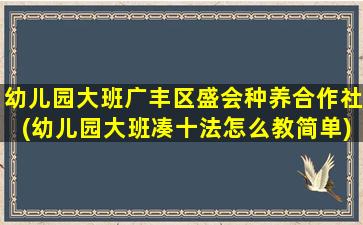 幼儿园大班广丰区盛会种养合作社(幼儿园大班凑十法怎么教简单)