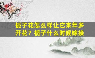 栀子花怎么样让它来年多开花？栀子什么时候嫁接