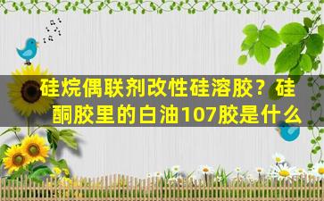 硅烷偶联剂改性硅溶胶？硅酮胶里的白油107胶是什么