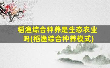 稻渔综合种养是生态农业吗(稻渔综合种养模式)