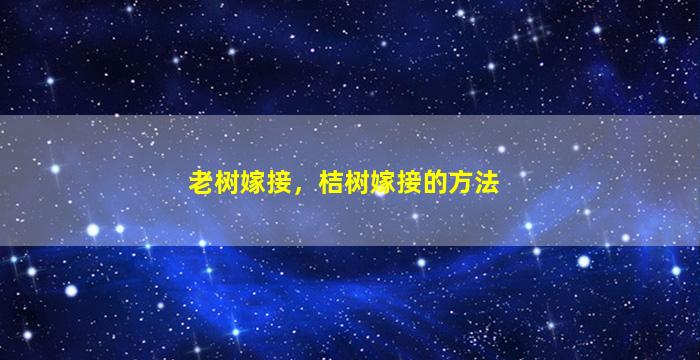 老树嫁接，桔树嫁接的方法