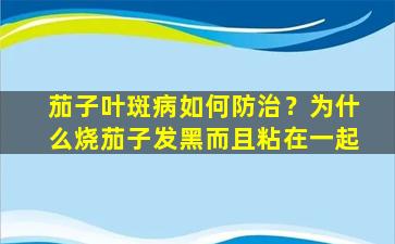 茄子叶斑病如何防治？为什么烧茄子发黑而且粘在一起