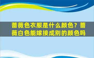 蔷薇色衣服是什么颜色？蔷薇白色能嫁接成别的颜色吗